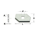 Afbeeldingen van CMT HWM Profielmes voor bossingfrees art. 05104 L=19x12x1.5mm 35° Z2 HC05 / F1730, 1 stuk - 790641101