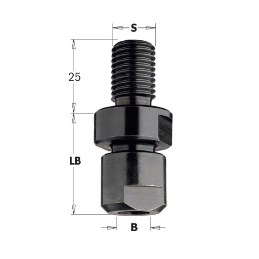 Afbeeldingen van CMT Freesdragermandrijn S1=M14x2mm L=32mm - 796.140.00