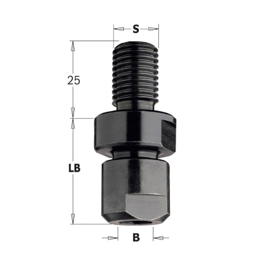 Afbeeldingen van CMT Freesdragermandrijn S1=M14x2mm L=38mm - 796.141.00