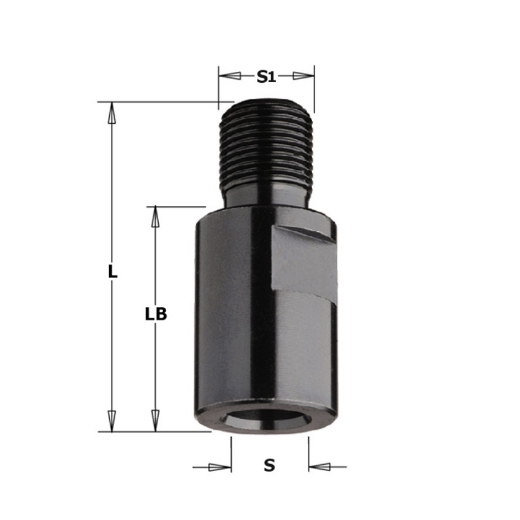 Afbeeldingen van CMT Schroefdraad overgangstuk of verlengstuk S=M12x1mm / M12x1mm LB=25mm L=40mm RH - 798.122.00
