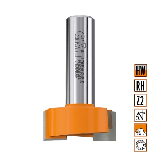 Afbeeldingen van CMT Sponning- en kantenfrees met schuine snijkoppen D=12.7x19mm L=54mm S=8mm Z2 HW - 901.127.11