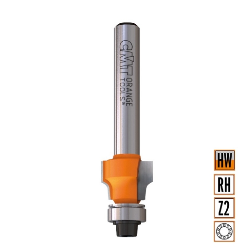 Afbeeldingen van CMT Uitloopfrees met kogellager D=12.7x9.5mm R=0.4 L=52mm S=8mm Z2 HW - 907.004.11