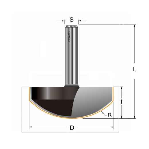 Afbeeldingen van CMT Bolle radiusfrees D=51.1x15.9mm R=35 L=66mm S=12mm Z2 HW - 914.995.11