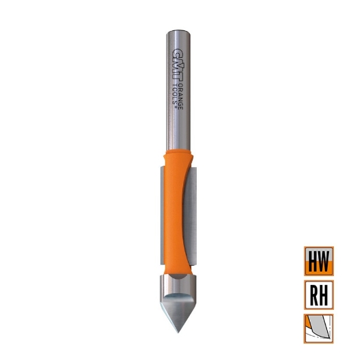 Afbeeldingen van CMT Boor- en uitloopfrees met geleiding tegen de frees D=12.7x31.7mm L=102mm S=12mm Z1 HW - 916.627.11