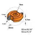 Afbeeldingen van CMT Radius schijffrees D=34x8.7mm R=3 S=8mm Z2 HW - 822.031.11