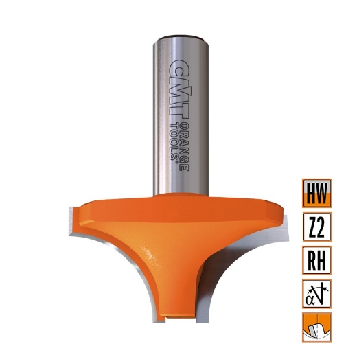 Afbeeldingen van CMT Holle radiusfrees D=38.1x19mm R=12.7 L=57mm S=12mm Z2 HW - 927.627.11