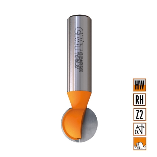 Afbeeldingen van CMT Kogelfrees voor kabels, leidingen D=25.4x23.5mm R=12.7 L=70mm S=12mm Z2 HW - 968.754.11