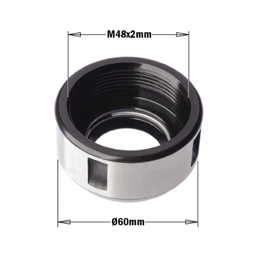 Afbeeldingen van CMT Klemmoer voor spantang DIN6388/EOC-25 zonder gelagerde ring D=60mm x M48x2mm RH - 992.283.01
