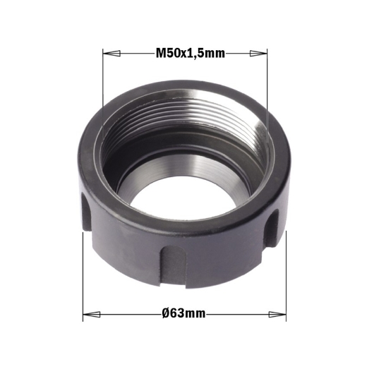 Afbeeldingen van CMT Klemmoer voor spantang ER40 zonder gelagerde ring D=63mm x M50x1.5mm RH - 992.383.01
