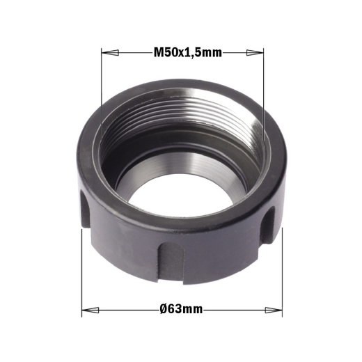 Afbeeldingen van CMT Gelagerde klemmoer voor spantang ER40 D=63mm x M50x1.5mm RH - 992.383.11