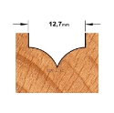 Afbeeldingen van CMT Punt afrondfrees D=12.7 I=9.53mm R=6.35 L=52mm S=8mm Z2 HW - 965.363.11