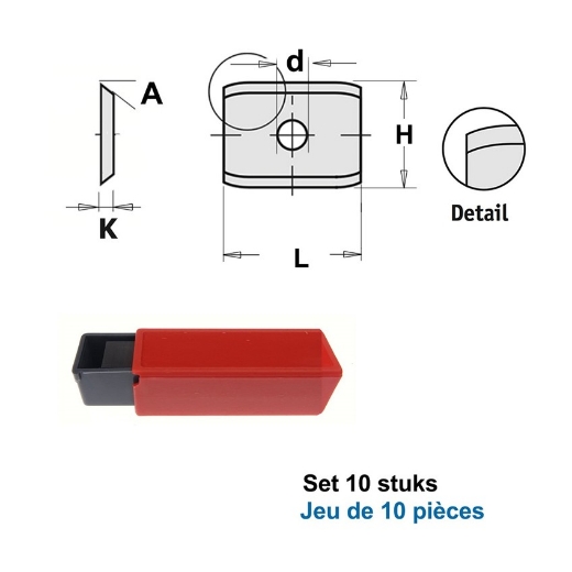 Afbeeldingen van CMT Wisselmessen L=24x12x1.5mm 35° Z2 F1730, 10 stuks - S790.242.00