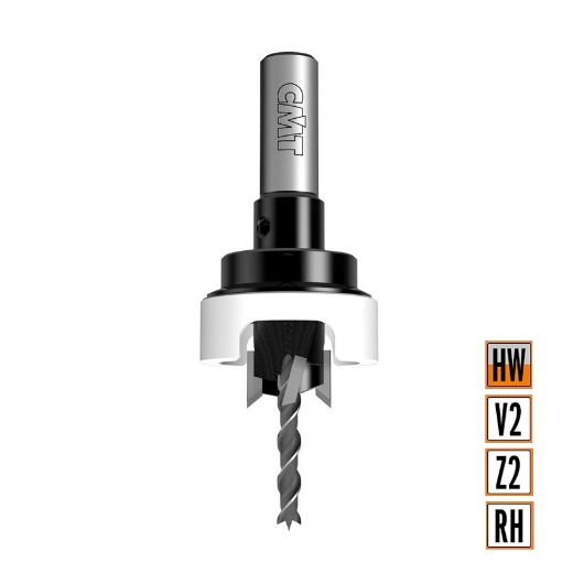 Afbeeldingen van CMT Verzinker met diepte instelling D=15mm d=5 S=10mm Z2 RH HW - 515.515.11A