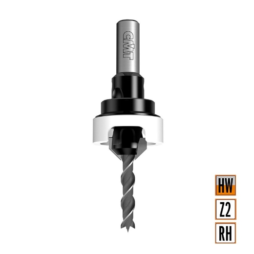 Afbeeldingen van CMT Verzinker met diepte instelling D=16mm d=6mm S=10mm Z2 RH HW - 521.616.11A
