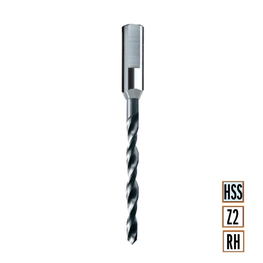 Afbeeldingen van CMT HSS boren voor ANUBA® - paumellescharnieren D=7mm d=5.5mm I=15mm LT=90mm S=10X35mm Z2 RH HSS - 515.141.51