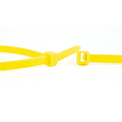 Afbeeldingen van 100st. Standaard kabelbinder 4.8mm x 200mm, polyamide 6.6, kleur geel - 110126471