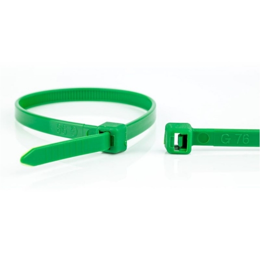 Afbeeldingen van 100st. Standaard kabelbinder 2.5mm x 100mm, polyamide 6.6, kleur groen - 11032571