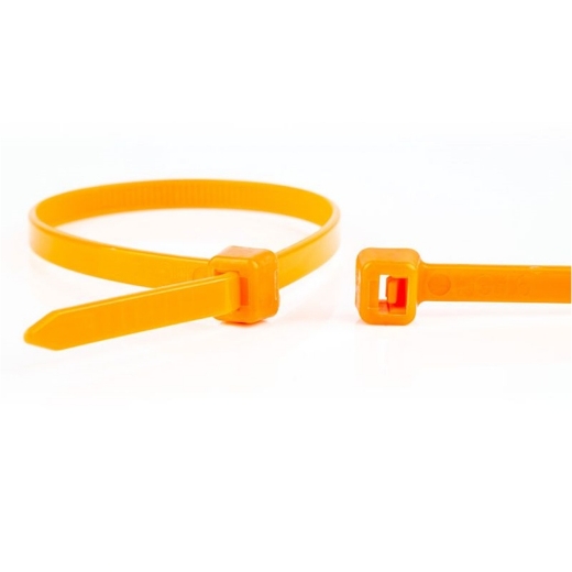 Afbeeldingen van 100st. Standaard kabelbinder 2.5mm x 100mm, polyamide 6.6, kleur oranje - 11032371