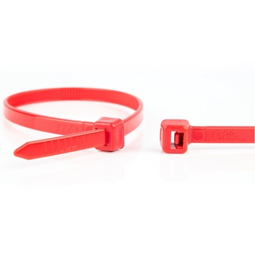 Afbeeldingen van 100st. Standaard kabelbinder 2.5mm x 200mm, polyamide 6.6, kleur rood - 110122271
