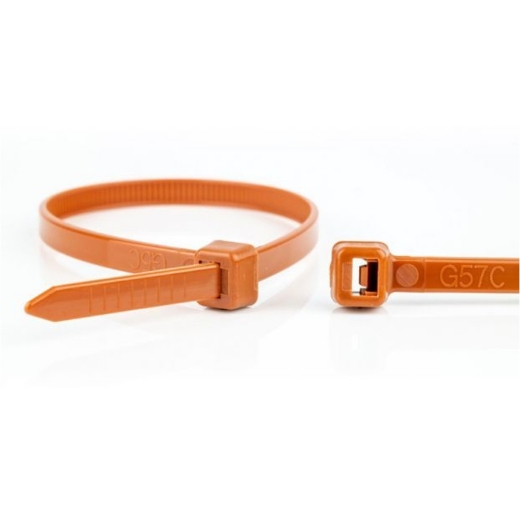 Afbeeldingen van 100st. Standaard kabelbinder 4.8mm x 160mm, polyamide 6.6, kleur bruin - 11096171