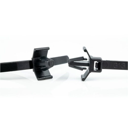 Afbeeldingen van 100st. Paneel kabelbinder 4.8mm x 130mm, polyamide 6.6, kleur zwart - 11166071
