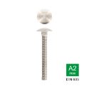 Afbeeldingen van Houtbout/slotbout met bolle kop en volledige draad Din 603 M5x20 inox A2