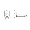 Afbeeldingen van Houtbout/slotbout met bolle kop en volledige draad Din 603 M5x20 inox A2