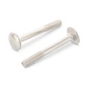 Afbeeldingen van Houtbout/slotbout met bolle kop en deeldraad Din 603 M8x190/28 inox A4