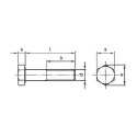 Afbeeldingen van Zeskantbout met deeldraad Din 931 M24x110/54 inox A2-70 (SW36)