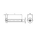 Afbeeldingen van Metaalschroef met bolle kop en PH3 kruisindruk Din 7985H M6x16 inox A2
