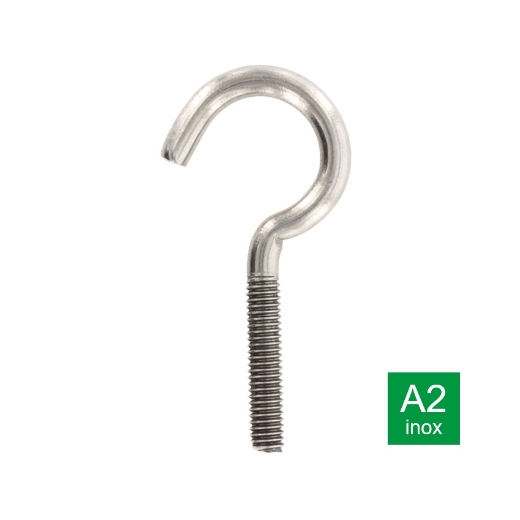 Afbeeldingen van Schroefoog open met metrische draad M5x50 inox A2