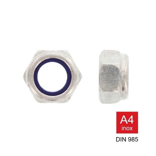 Afbeeldingen van Zeskant borgmoer Din 985 M12 inox A4-80