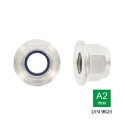 Afbeeldingen van Zeskant borgmoer met flens Din 9626 M4 inox A2