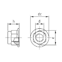Afbeeldingen van Zeskant borgmoer met flens Din 9626 M4 inox A2