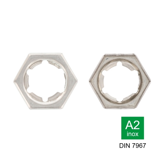 Afbeeldingen van Zelfborgende contramoer Din 7967 M16 inox A2