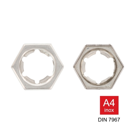 Afbeeldingen van Zelfborgende contramoer Din 7967 M12 inox A4
