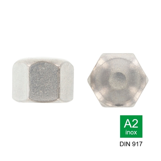 Afbeeldingen van Zeskant dopmoer laag model Din 917 M12 inox A2-70