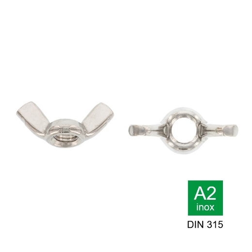 Afbeeldingen van Vleugelmoer amerikaans model Din 315 M8 inox A2
