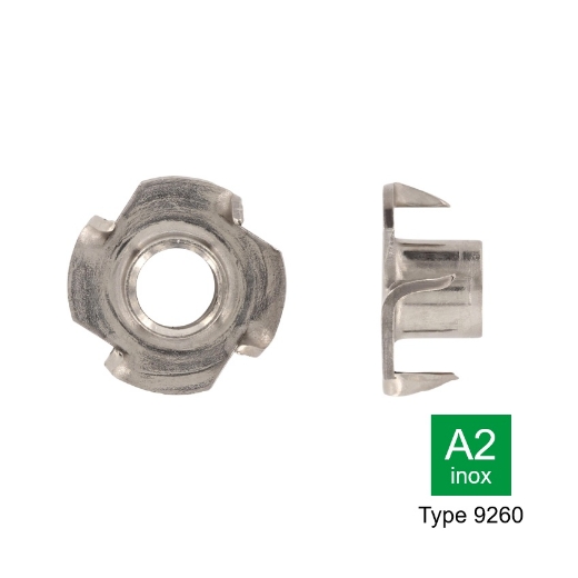 Afbeeldingen van Inslagmoer type 9260 M6x9 inox A2