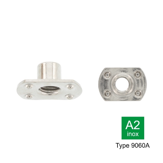 Afbeeldingen van Lasmoer / Hulsmoer type 9060A M6 (d22/h8.5) inox A2