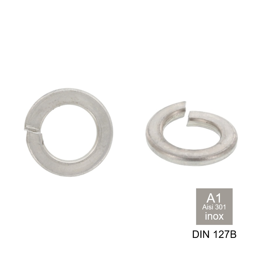 Afbeeldingen van Veerring Din 127B M8 (8.1x14.8x4) inox A1 - AISI 301