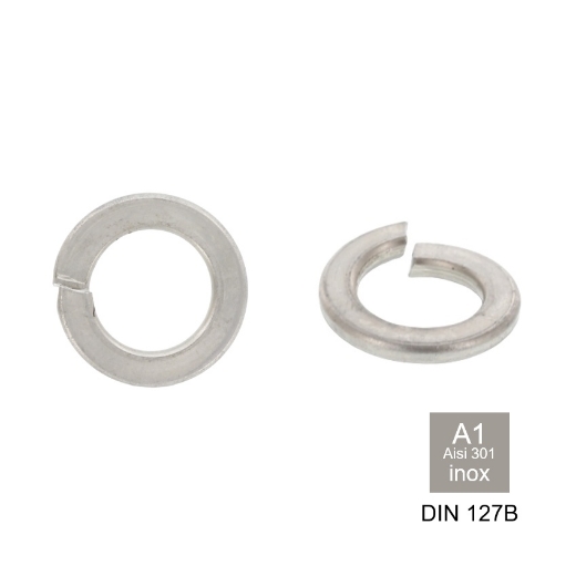 Afbeeldingen van Veerring Din 127B M8 (8.1x14.8x4) inox A1 - AISI 301