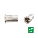 Afbeeldingen van Blindklinkmoeren met platte kop en gedeeltelijke zeskantschacht 8x17.5 inox A2
