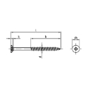 Afbeeldingen van Houtschroef Torx TX40 met verzonken kop en deeldraad 10x60/50 inox A2