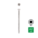 Afbeeldingen van Houtschroef Torx TX25 met verzonken kop, deeldraad, freesribben en voorsnijpunt 5x50/30 inox A2