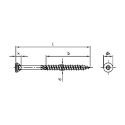 Afbeeldingen van Hardhoutschroef Torx TX20 met verzonken kop, deeldraad, freesribben en voorsnijpunt 4.5x60/36 inox C2 - AISI 410