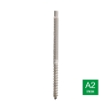 Afbeeldingen van Stokeinde / Stokschroef met zeskant aandrijving op kop M12x350 inox A2 (SW7)