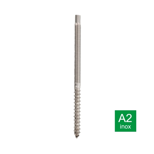 Afbeeldingen van Stokeinde / Stokschroef met zeskant aandrijving op kop M12x350 inox A2 (SW7)