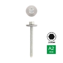 Afbeeldingen van Bekledingschroef met kegelpunt, zeskant kop en EPDM afdichtingsring 22mm 6.3x280 inox A2 (SW3/8")