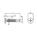 Afbeeldingen van Zelfborende plaatschroef met verzonken kop Philips PH2 Din 7504O-H 4.2x60 inox A2